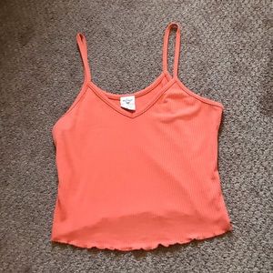 Dusty orange ribbed crop top